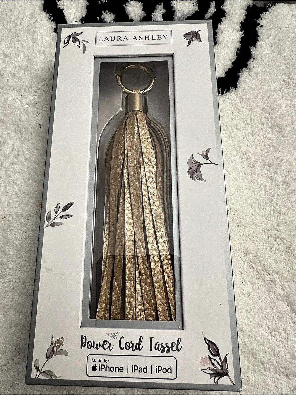 Laura Ashley Power Cord Tassel Gold & Brown NWT